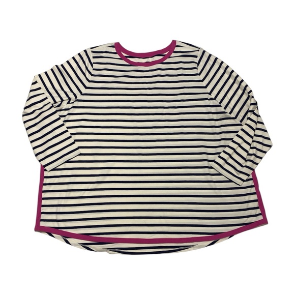 Belle by Kim Gravel Women's 5X Knit‎ Yachty Top Striped Nautical Plus Size - Picture 1 of 10